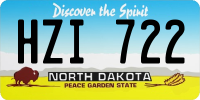 ND license plate HZI722