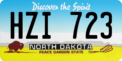 ND license plate HZI723