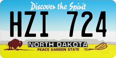ND license plate HZI724