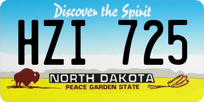 ND license plate HZI725