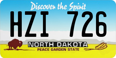 ND license plate HZI726