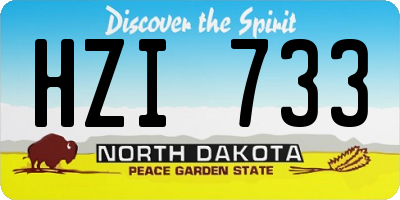 ND license plate HZI733