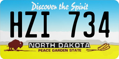 ND license plate HZI734
