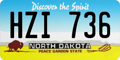 ND license plate HZI736