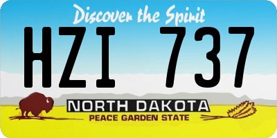 ND license plate HZI737