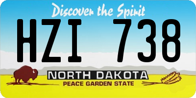 ND license plate HZI738