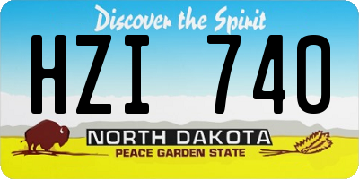 ND license plate HZI740