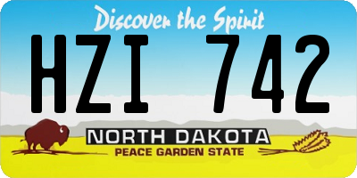 ND license plate HZI742