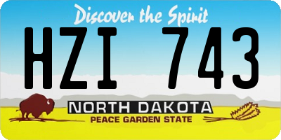 ND license plate HZI743