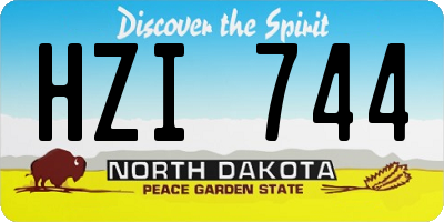 ND license plate HZI744