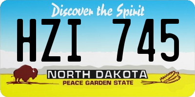 ND license plate HZI745