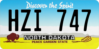 ND license plate HZI747