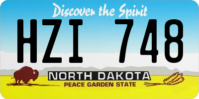 ND license plate HZI748