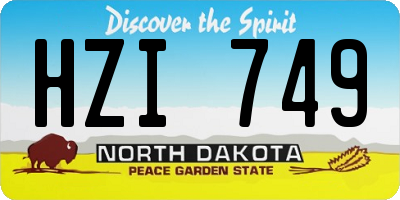 ND license plate HZI749
