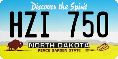 ND license plate HZI750