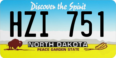 ND license plate HZI751