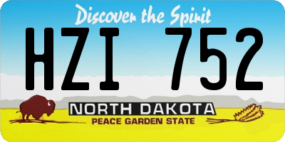ND license plate HZI752