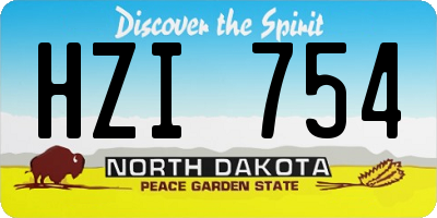 ND license plate HZI754