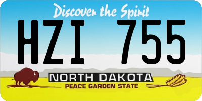 ND license plate HZI755
