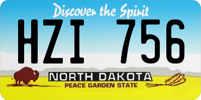 ND license plate HZI756