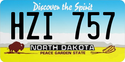 ND license plate HZI757
