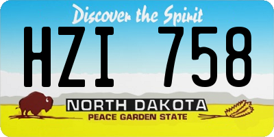 ND license plate HZI758