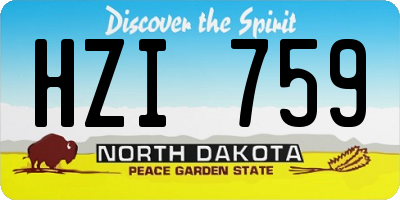 ND license plate HZI759