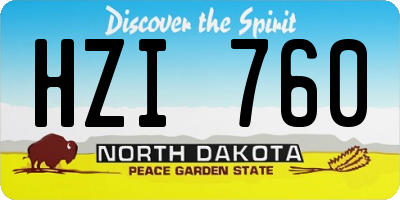 ND license plate HZI760