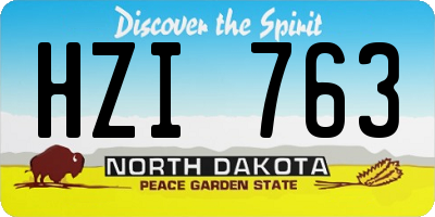 ND license plate HZI763