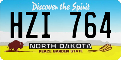 ND license plate HZI764