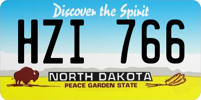 ND license plate HZI766