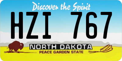 ND license plate HZI767