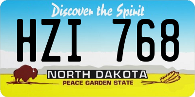 ND license plate HZI768