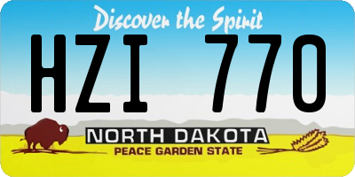 ND license plate HZI770