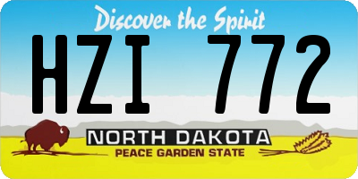 ND license plate HZI772