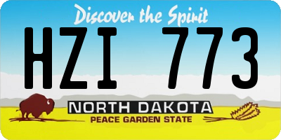 ND license plate HZI773