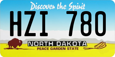ND license plate HZI780