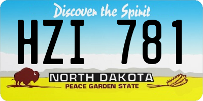 ND license plate HZI781