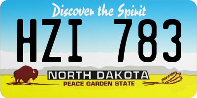 ND license plate HZI783