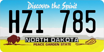 ND license plate HZI785