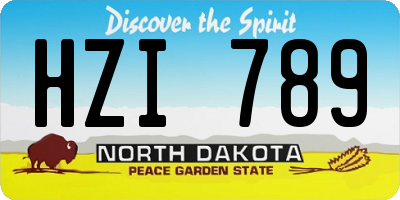 ND license plate HZI789