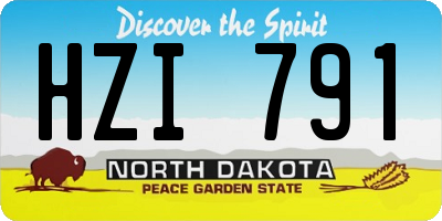 ND license plate HZI791