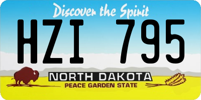 ND license plate HZI795