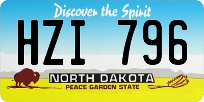 ND license plate HZI796