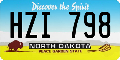 ND license plate HZI798