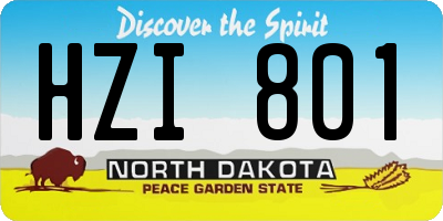 ND license plate HZI801