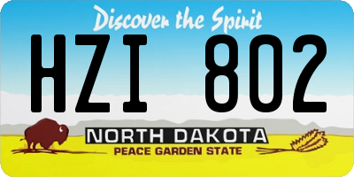 ND license plate HZI802
