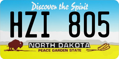 ND license plate HZI805