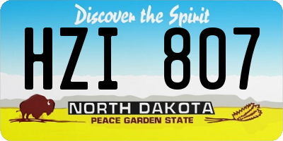 ND license plate HZI807