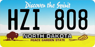 ND license plate HZI808